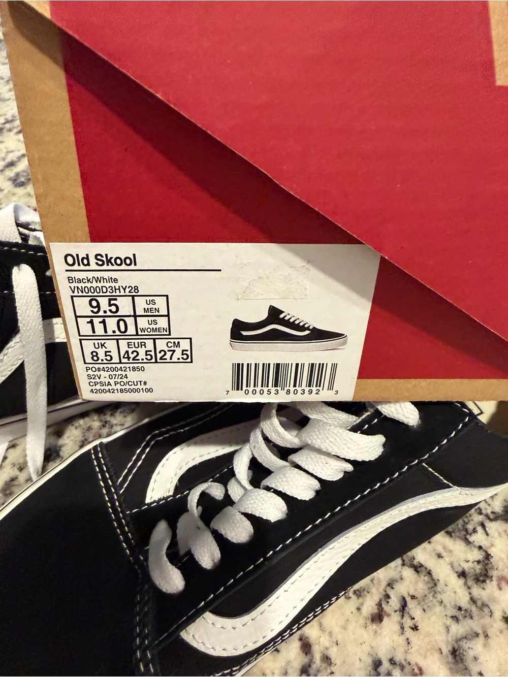 Vans Black & White Old Skool Classic Low-Top Sneakers